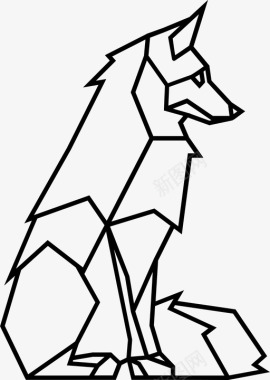狐狸狗几何图标图标