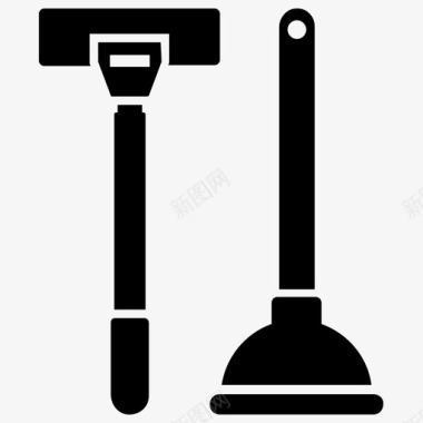 厕所清洁清洁工具家务图标图标
