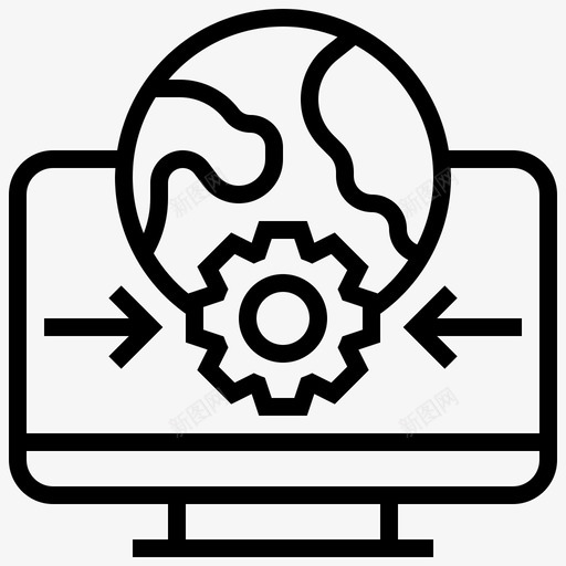数据通信计算机桌面图标svg_新图网 https://ixintu.com 地球 大数据线 数据通信 桌面 计算机