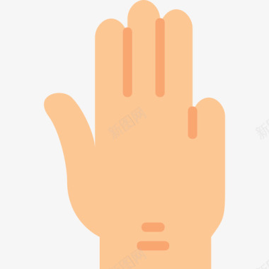 手指手势6平直图标图标