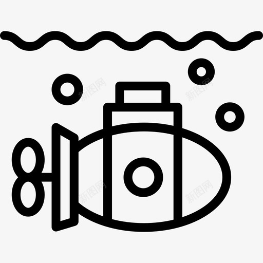 潜艇海洋生物线性线状图标svg_新图网 https://ixintu.com 海洋生物线性 潜艇 线状