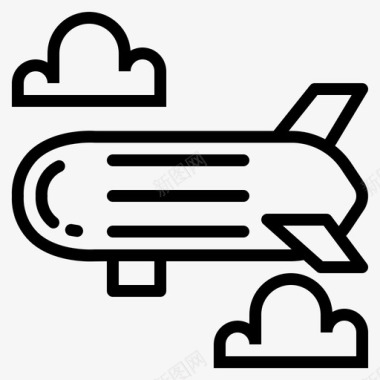 齐柏林飞艇飞机飞行图标图标