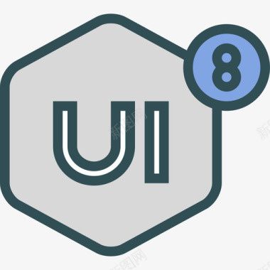 Ui8品牌线性颜色图标图标