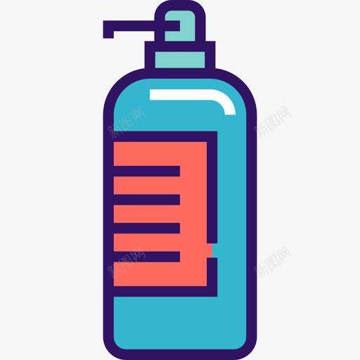 皂液器厨房6线性颜色图标svg_新图网 https://ixintu.com 厨房6 皂液器 线性颜色