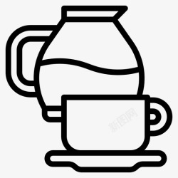 办公室咖啡机咖啡机玻璃杯杯子图标高清图片