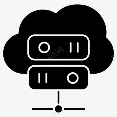 云计算服务器网络托管字形图标图标