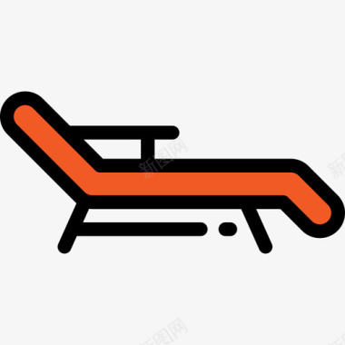 折叠椅旅行4线性颜色图标图标
