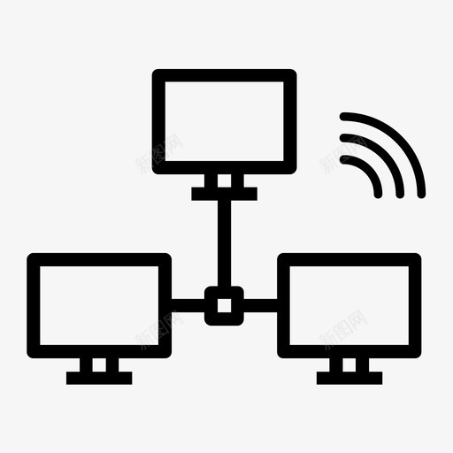 计算机计算机监视器连接图标svg_新图网 https://ixintu.com 互联网 网络 计算机 计算机监视器 连接