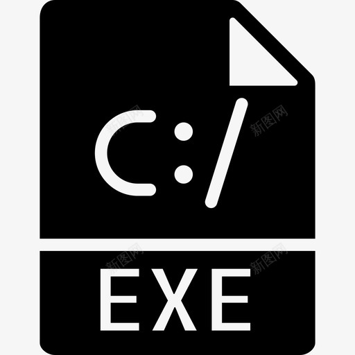 Exe文件类型集填充图标svg_新图网 https://ixintu.com Exe 填充 文件类型集