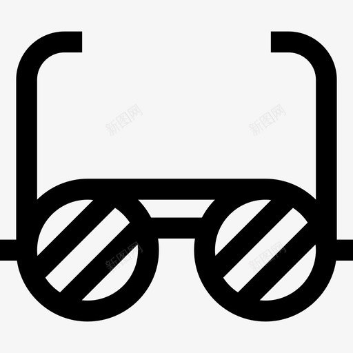 眼镜时髦款式6直线型图标svg_新图网 https://ixintu.com 时髦款式6 直线型 眼镜