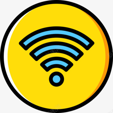 Wifi酒店服务5黄色图标图标