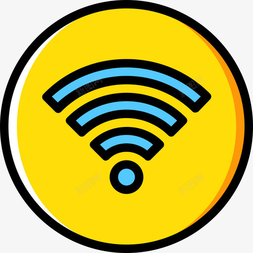 Wifi酒店服务5黄色图标svg_新图网 https://ixintu.com Wifi 酒店服务5 黄色