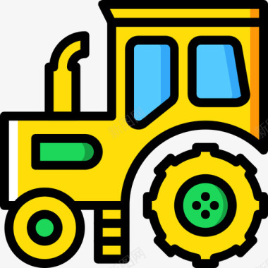 拖拉机农用3黄色图标图标