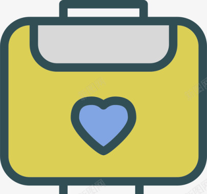 手提箱love3线性颜色图标图标