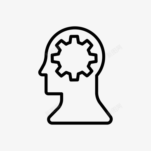 思考大脑想法图标svg_新图网 https://ixintu.com 处理 大脑 思考 想法 过程