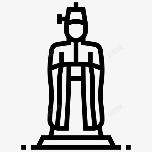 中国墓建筑瓷器图标svg_新图网 https://ixintu.com 中国墓 中国符号线 建筑 瓷器 雕像
