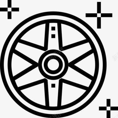 合金车轮汽车服务直线型图标图标
