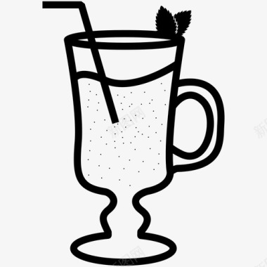 冰沙鸡尾酒玻璃杯图标图标