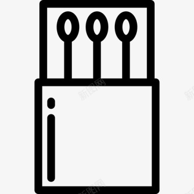 火柴野餐和烧烤直系图标图标