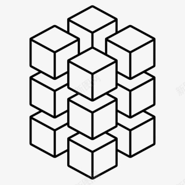 几何等距立方体长方体立方体图标图标