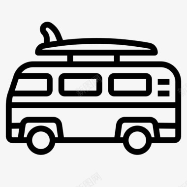 露营车旅行车旅行图标图标