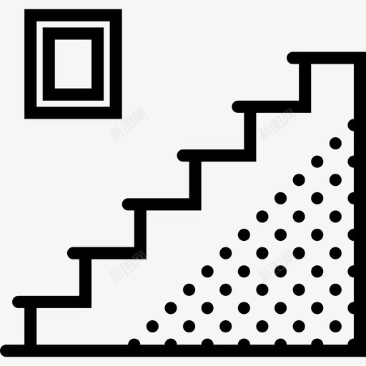 楼梯家用直线图标svg_新图网 https://ixintu.com 家用 楼梯 直线