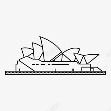 悉尼歌剧院建筑澳大利亚图标图标