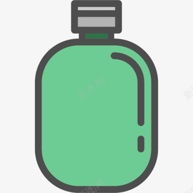 烧瓶野营元素线性颜色图标图标