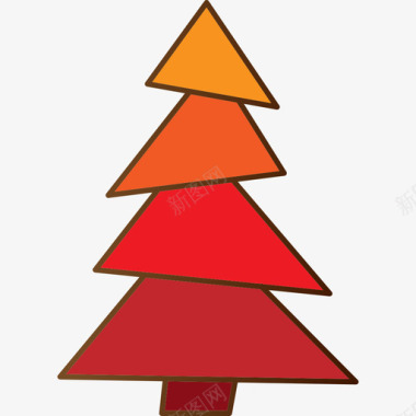 圣诞树大自然线形圣诞树图标图标