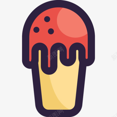 冰淇淋新年派对2彩色图标图标