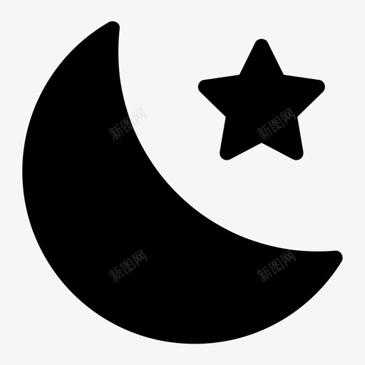 夜月亮天空图标svg_新图网 https://ixintu.com 夜 天空 所有大小的基本图标 星星 月亮 黄昏