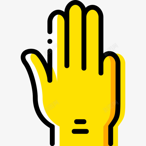 手指手势7黄色图标svg_新图网 https://ixintu.com 手势7 手指 黄色