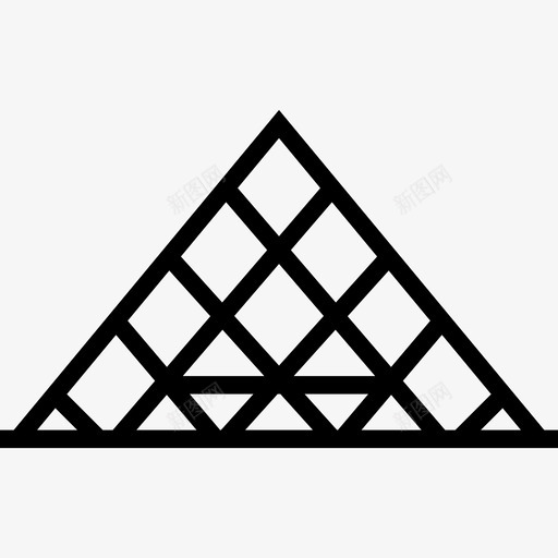 卢浮宫金字塔地标直线形图标svg_新图网 https://ixintu.com 卢浮宫金字塔 地标 直线形