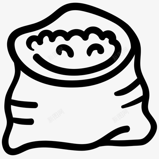大米食品包装图标svg_新图网 https://ixintu.com 包装 大米 袋子 调味料 食品 食物轮廓涂鸦
