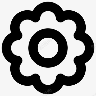 花徽章自然图标图标