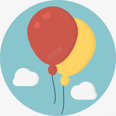气球物体扁平图标图标