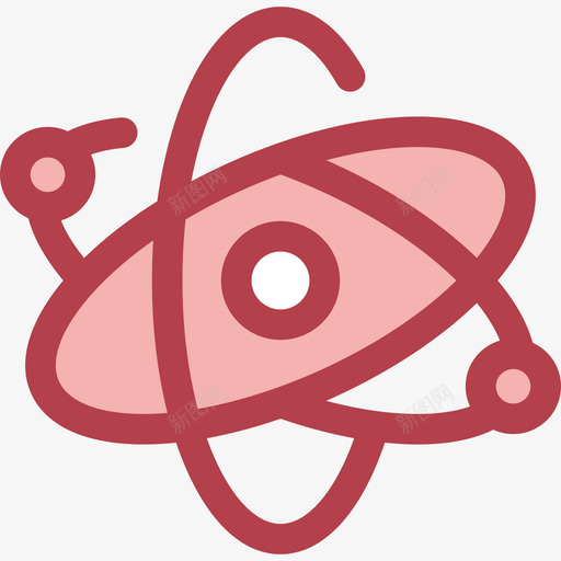 Atom学校收藏2红色图标svg_新图网 https://ixintu.com Atom 学校收藏2 红色