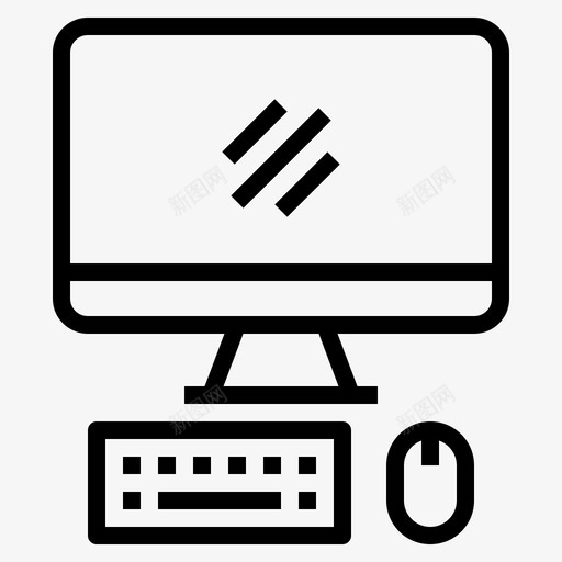 台式计算机显示器屏幕图标svg_新图网 https://ixintu.com 办公室 台式计算机 屏幕 技术 显示器