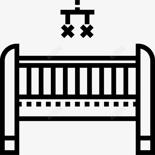 摇篮婴儿和玩具5线性图标svg_新图网 https://ixintu.com 婴儿和玩具5 摇篮 线性