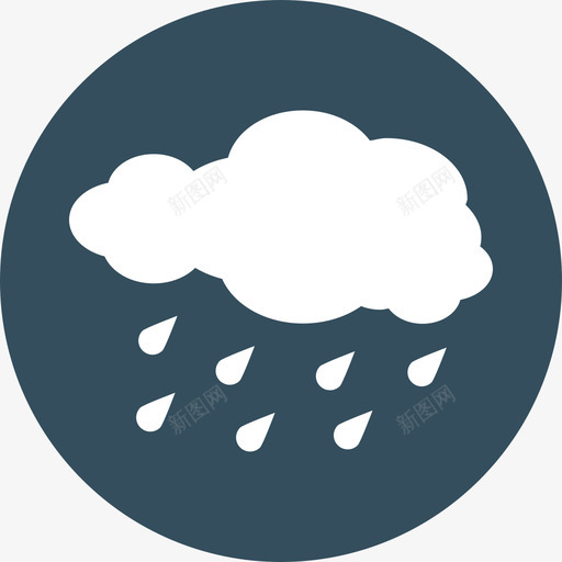雨14号天气圆形平坦图标svg_新图网 https://ixintu.com 14号天气 圆形平坦 雨