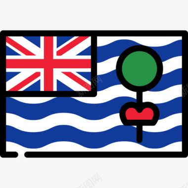英属印度洋领土旗帜收藏矩形图标图标