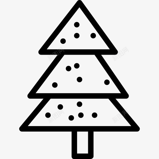 圣诞树圣诞元素2线性图标svg_新图网 https://ixintu.com 圣诞元素2 圣诞树 线性