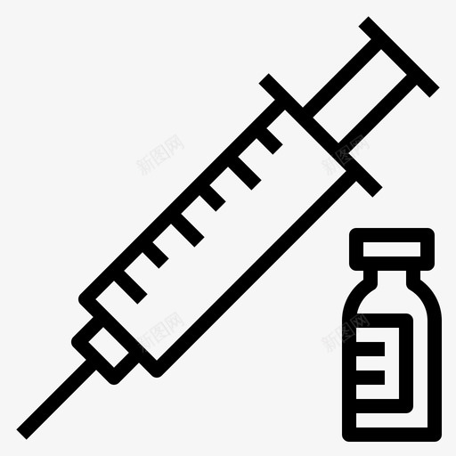 疫苗药品注射剂图标svg_新图网 https://ixintu.com 医药001 注射剂 注射器 疫苗 药品 药房 针头