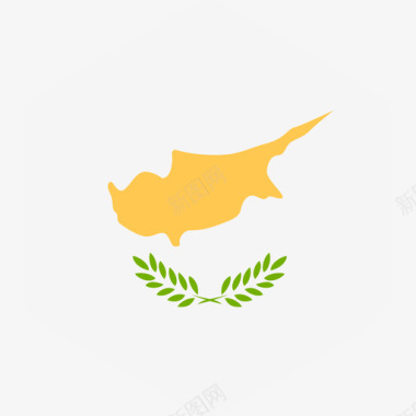 塞浦路斯国际国旗2六边形图标图标