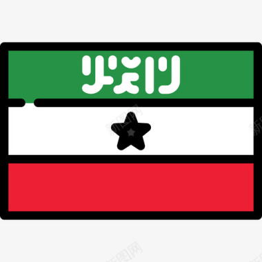 索马里兰旗帜收藏长方形图标图标
