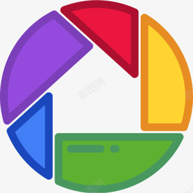 Picasa社交媒体7线性颜色图标图标