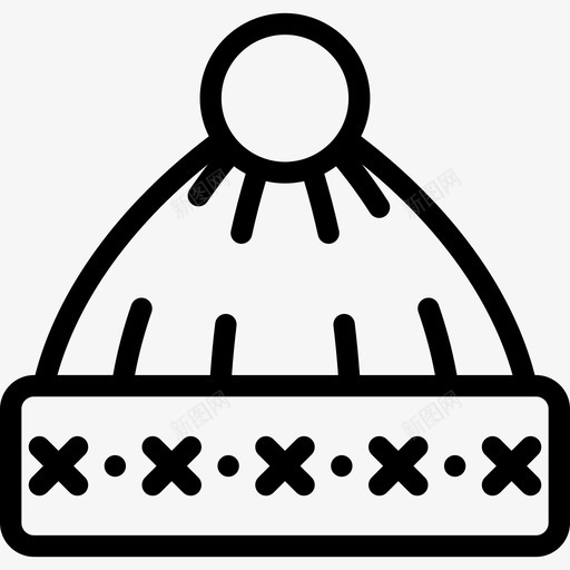 冬季帽圣诞33直纹图标svg_新图网 https://ixintu.com 冬季帽 圣诞33 直纹