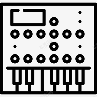 风琴乐器2线状图标图标