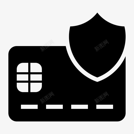 卡保护芯片信用卡图标svg_新图网 https://ixintu.com 信用卡 卡保护 卡支付 盾 芯片