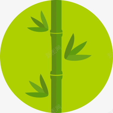 竹美容spa圆扁图标图标